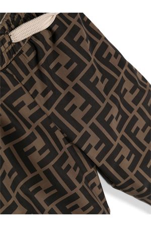 pantalone in cotone marrone FENDI KIDS | BUF071AMJJF19J5